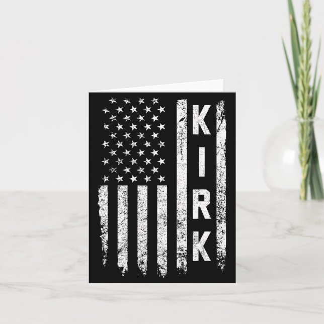 Retro Vintage Kirk Us Flag  Card (Front)