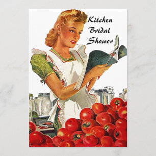 Retro Vintage Kitchen Bridal Shower Invitations