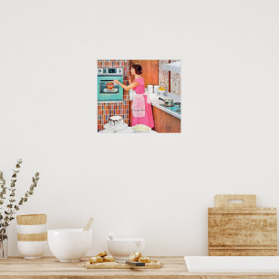 Retro vintage kitchen house wife decor poster