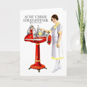 Retro Vintage Kitsch Food Acme Cheese Straightener Card