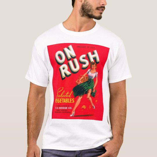 Retro Vintage Kitsch Pin Up On Rush Fruit Crate T-Shirt