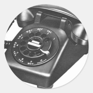 Retro Vintage Kitsch Telephone Model 500 Rotary Classic Round Sticker