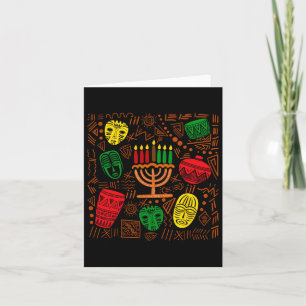 Retro Vintage Kwanzaa Heritage African Masks Kinar Card