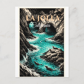 Retro Vintage La Jolla California Travel Postcard