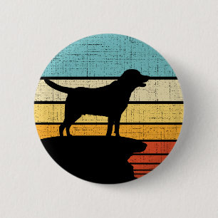 Retro Vintage Labrador Black Lab Owner Dog Puppy  6 Cm Round Badge