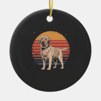 Retro Vintage Labrador Retriever Dog Lover Gifts Ceramic Tree Decoration