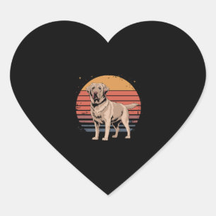 Retro Vintage Labrador Retriever Dog Lover Gifts Heart Sticker