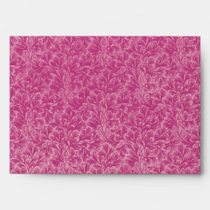 Retro Vintage Lace Leaf Rose Pink Envelope