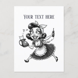 retro vintage lady add text  postcard