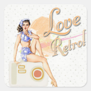 Retro Vintage Lady Stickers