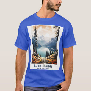 Retro Vintage Lake Tahoe nevada California Majesti T-Shirt