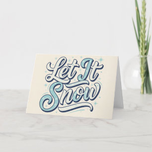 Retro Vintage Let It Snow Christmas Holiday Card