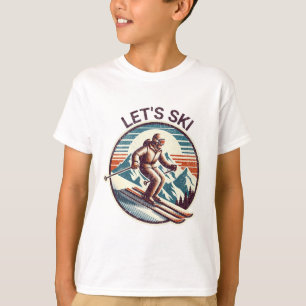 Retro Vintage Let's Ski Resort Winter Skiing T-Shirt
