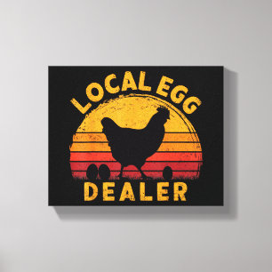 Retro Vintage Local Egg Dealer Farmer Chicken Egg Canvas Print