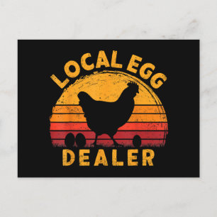 Retro Vintage Local Egg Dealer Farmer Chicken Egg Holiday Postcard