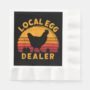 Retro Vintage Local Egg Dealer Farmer Chicken Egg Napkin