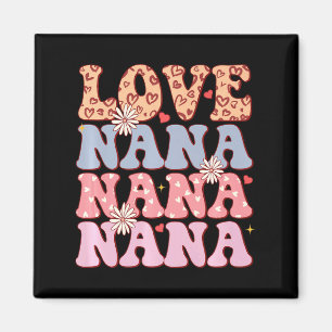 Retro Vintage Love Nana Stacked Sweetheart Nana Va Magnet