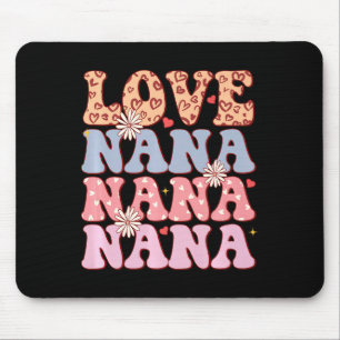 Retro Vintage Love Nana Stacked Sweetheart Nana Va Mouse Mat