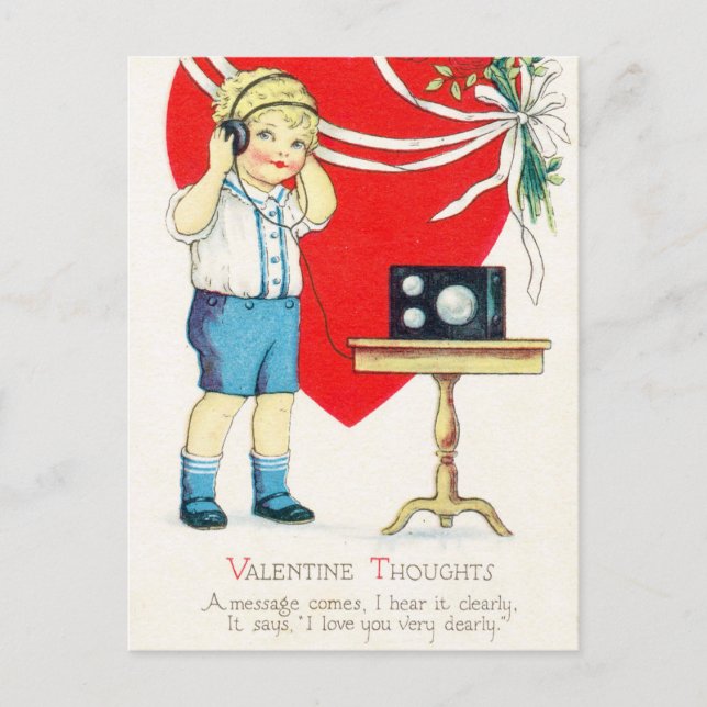 Retro Vintage love Valentine Holiday postcard (Front)
