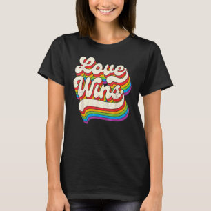 Retro Vintage Love Wins Men Women Lgbt Ally T-Shirt