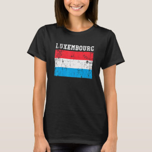Retro Vintage Luxembourg Flag Luxembourgish Roots T-Shirt