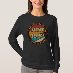 Retro Vintage Made In June 1992 Birthday Original T-Shirt