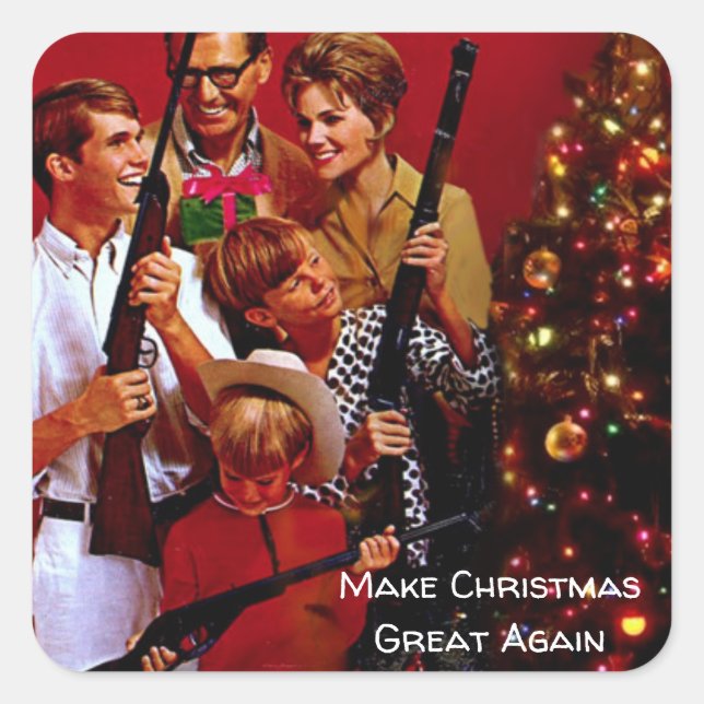 Retro Vintage Make Christmas Great Again Square Sticker (Front)