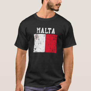 Retro Vintage Malta Flag Maltese Roots T-Shirt