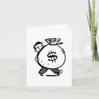 Retro Vintage Man with Money Bag