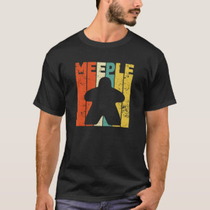 Retro Vintage Meeple Fun Tabletop Games Board Game T-Shirt