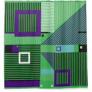 Retro vintage memphis fashion style pattern. Illus Shower Curtain