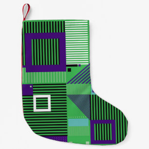 Retro vintage memphis fashion style pattern. Illus Small Christmas Stocking