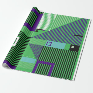 Retro vintage memphis fashion style pattern. Illus Wrapping Paper