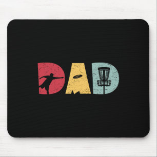 Retro Vintage Mens Funny Disc Golf Dad Retro Fathe Mouse Mat
