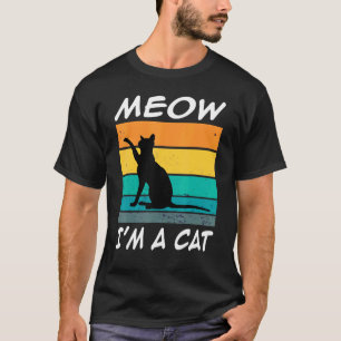 Retro Vintage Meow I'm A Cat Cat Costume T-Shirt