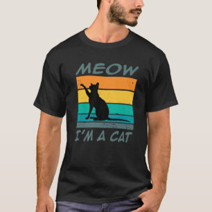 Retro Vintage Meow I'm A Cat Funny Cat Costume T-Shirt