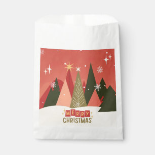 Retro/Vintage Merry Christmas tree Favour Bags