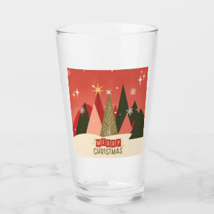Retro/Vintage Merry Christmas tree Glass