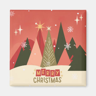 Retro/Vintage Merry Christmas tree Magnet