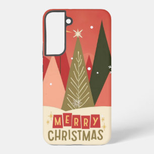 Retro/Vintage Merry Christmas tree Samsung Galaxy Case