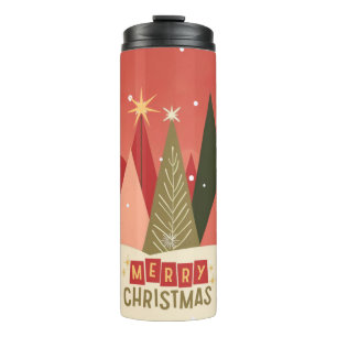 Retro/Vintage Merry Christmas tree Thermal Tumbler