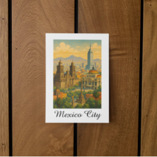 Retro Vintage Mexico City CDMX Travel Postcard