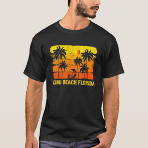 Retro Vintage Miami Beach Florida  Fan Summer Vaca T-Shirt