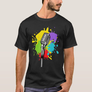 Retro Vintage Mic Music Rock Musician Jazz Songwri T-Shirt