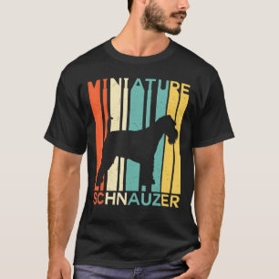 Retro Vintage Miniature Schnauzer Silhouette Dog D T-Shirt
