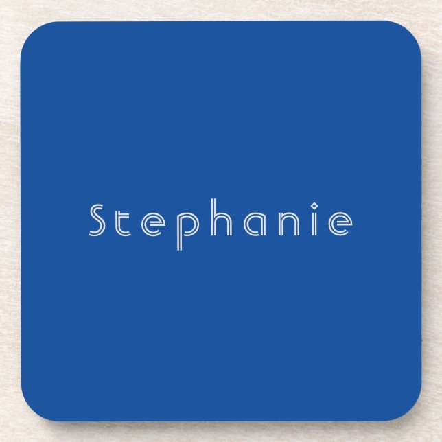 Retro Vintage Minimalist Modern Blue Coaster (Front)