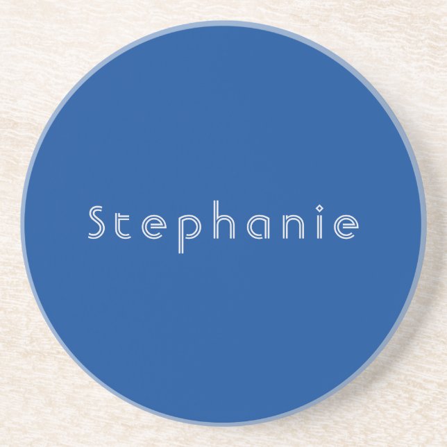 Retro Vintage Minimalist Modern Blue Coaster (Front)