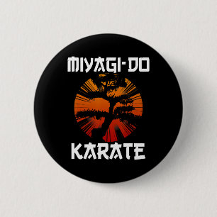Retro Vintage Miyagi-do Karate Life Bonsai Tree Ma 6 Cm Round Badge