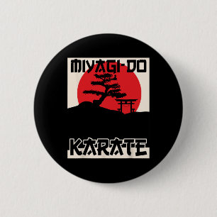 Retro Vintage Miyagi-do Karate Life Bonsai Tree Ma 6 Cm Round Badge