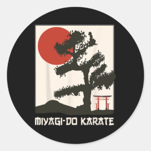 Retro Vintage Miyagi-do Karate Life Bonsai Tree Ma Classic Round Sticker